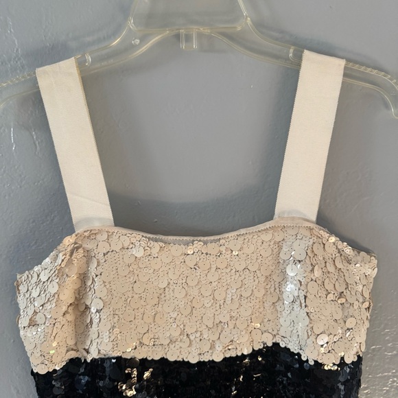 Lavender Label Vera Wang Sequin Black and White Party Dress Size 6 - Picture 2 of 5